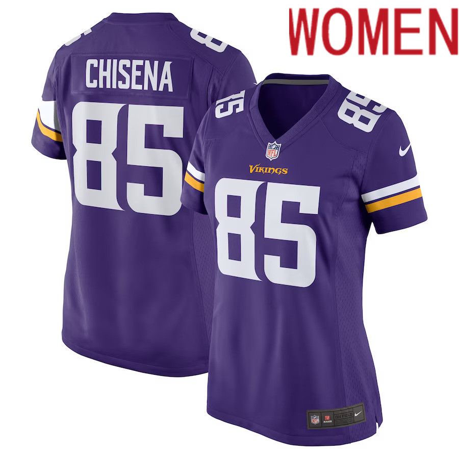 Women Minnesota Vikings #85 Dan Chisena Nike Purple Game NFL Jersey->women nfl jersey->Women Jersey